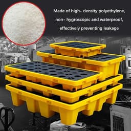 Industriële opvangbak - Lekbak met rooster - Olie opvangbak - Modulair anti-lekplatform - 50x36x10cm - Geel-zwart — thumbnail 3