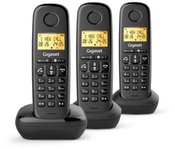 Vaste telefoon - GIGASET - Basic 100 Trio - Handsfree-modus - Scherm met achtergrondverlichting - Telefoonboek voor 50 contacten - Vergrendelfunctie - Zwart — thumbnail 1
