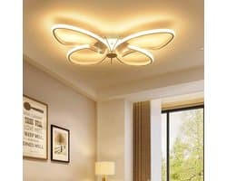 Vlinder Plafondlamp - Moderne Verlichting - Kinderkamer Verlichting - Dimbaar Afstandsbediening - 64cm Diameter - Wit