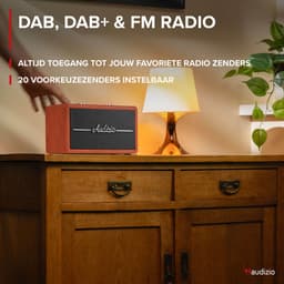 Retro radio - Audizio Tune60 - DAB radio met Bluetooth - Vintage look - DAB+ en FM - Kersen houtlook — thumbnail 2