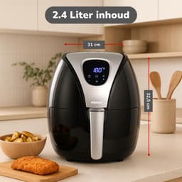 Heteluchtfriteuse met Digitaal Touchscreen - Instelbaar 80-200 Graden - 1500W - Zwart — thumbnail 3