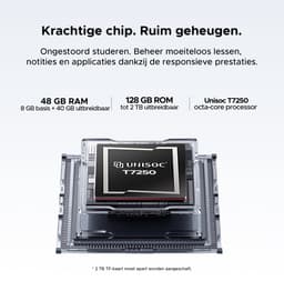 POCKAM P11 Pro - Tablet - 48 GB RAM (8+40 GB) + 128 GB ROM (2 TB/TF) - 11 inch FHD+ 90 Hz - Android 16 - 8800 mAh/18 W - T7250 - Dubbele luidsprekers - Gemini AI - Face ID - Widevine L1 - Complete accessoirebundel met toetsenbord en stylus - Zwart — thumbnail 8