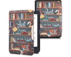 Beschermhoes voor E-reader met Magnetische Sluiting - Bibliotheek in Meerkleurig Ontwerp