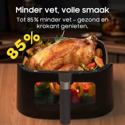 Dewelling XXL 9L AF80D10W Heteluchtfriteuse met kijkvenster – 2350 W Airfryer, 360° Luchtcirculatie, LED-Touchscreen, 9 Programma’s, Schudherinnering — thumbnail 12