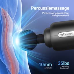 MERACH Massageapparaat - Borstelloze motor krachtige massagepistool met 6 opzetstukken - 5 standen, Compleet spierontspanningsset voor diepe weefselmassage - 4 uur batterijduur, automatische stop - massagegun voor lichaam, rug & schouders — thumbnail 2
