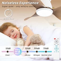 Kleine Plafondventilator met Verlichting en Afstandsbediening - Stil, Omkeerbaar en Energiezuinig — thumbnail 3