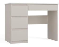 Beige bureau - Modern Bureau met 4 Laden in Beige Kleur - Functioneel Kantoor- en Studiebureau voor Computer en Laptop - Geschikt voor Kantoor, Woonkamer en Slaapkamer