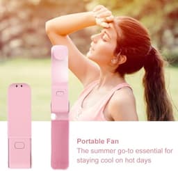 Draagbare Mini Handventilator - Oplaadbare, Inklapbare USB Ventilator - Stil en Compact - Perfect voor Bureau, Reis en Buiten (Roze) — thumbnail 3