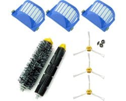 Geschikt voor Asp-Robot vervangingsset voor Roomba 600/610/620/621/630/650/651/655/660/661/PET robotstofzuigers met 3 AeroVac-filters, 3 borstels met 3 messen, 1 middenborstel, 1 middenrol en accessoires