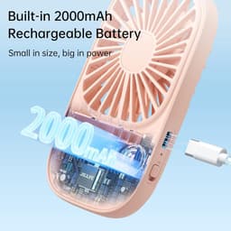 Mini Draagbare Ventilator - USB Oplaadbare Wimperventilator met 3 Snelheden - Ideaal voor Kantoor, Reizen en Make-up — thumbnail 3