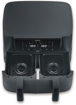Severin FR 2463 Black Line Dual - Dubbele airfryer - Hetelucht friteuse - Touchscreen - 2x 4 liter - 11 Automatische programma's - Sync cook & finish – Zwart — thumbnail 5