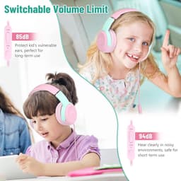 Koptelefoon kinderen met draad - Kinderkoptelefoon - Bedrade hoofdtelefoon - Veilig volume - School - Tablet - Laptop - Reizen - Muziek luisteren — thumbnail 2