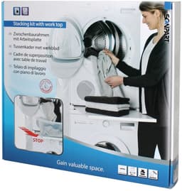 Scanpart tussenstuk voor wasmachine en droger met werkblad - Ideaal voor zwaardere warmtepompdrogers - Geschikt voor AEG Bosch LG Miele Samsung Siemens Zanussi Whirlpool - Stapelkit - Universeel — thumbnail 12