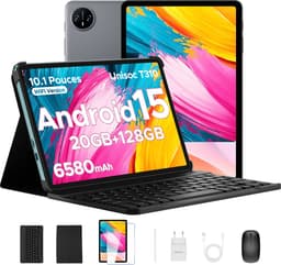 DOOGEE Tab A9 Pro - Android 15 - Tablet met toetsenbord - 10 inth HD 4GB RAM + 128GB ROM (2TB TF) - 6580mAh - Face ID - 5G WiFi - Bluetooth 5.0 - Grijs — thumbnail 3