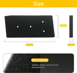 4-delig - Geschikt voor Whirlpool Foam Sponge Filter 481010716911 - Droger HX HMMR10440 - Drogerfilter - 230*115mm - Sponsfiltermat 4 Gaten - Drogerfilter — thumbnail 3
