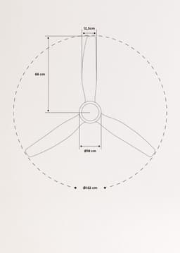 Plafondventilator met wifi, dimbaar licht en stille werking - 132 cm — thumbnail 4