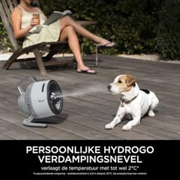 Krachtige Draagbare Ventilator met Mistfunctie – Koeling voor Binnen en Buiten, Stil en Duurzaam, Draadloos en Compact met een Luchtstroom tot 20 Meter — thumbnail 2