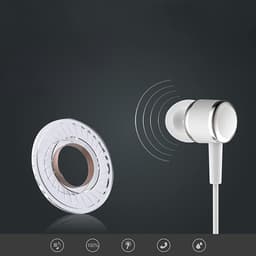 Bedrade oortjes - In Ear Oordopjes - Oortjes met Draad en Microfoon - Extra Bass - 3,5mm Jack Aansluiting - 120cm kabel - Wit — thumbnail 5