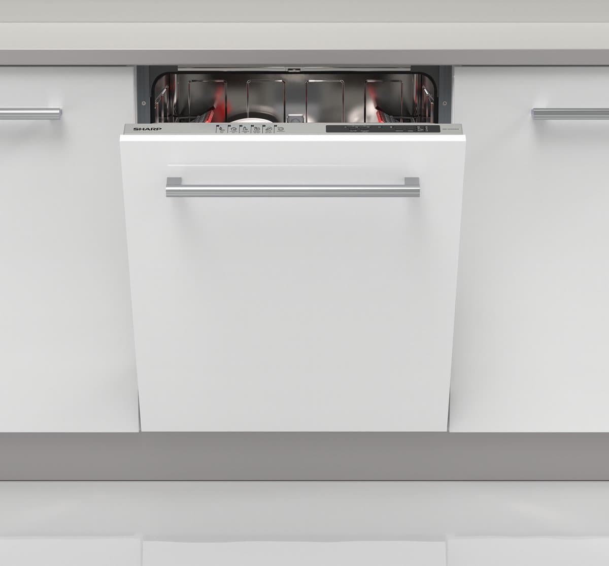Sharp QWNI15I45DXEU newline volledig geïntegreerde vaatwasser label D — afbeelding 1
