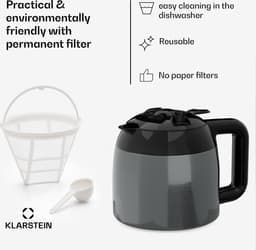 Klarstein espressomachine met melkschuimer, 1,2 liter retro mini-espressomachine met portafilter, 950 watt kleine koffiemachine, roestvrijstalen koffiemachine voor cappuccino, latte en macchiato — thumbnail 3