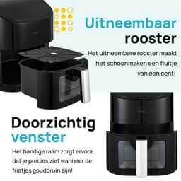 MOA Airfryer XL - 8 voorgeprogrammeerde programma's - 1600W - 4,5L Inhoud - 50ºC tot 200ºC - Zwart — thumbnail 7