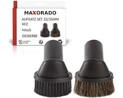 Maxorado stofborstel meubelborstel 35mm Set - mondstuk voor uw stofzuiger - opzetstuk UNIVERSEEL 35mm geschikt voor Miele en meer