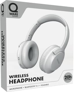 Qware - Draadloze Koptelefoon - Draadloos- Bluetooth 5.1 - Headset - Headphone - Volumeknoppen - USB-C - 20h luisteren op 50% - Vouwbaar Design - Wit — thumbnail 4