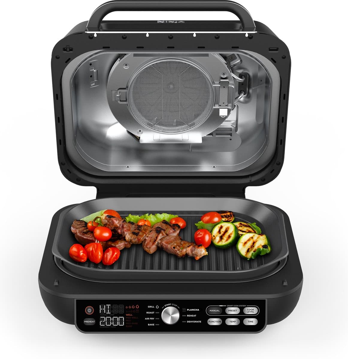 Ninja Foodi AG651EU Pro - Multifunctionele Grill en Airfryer - 7 Kookfuncties - Inclusief Extra Plancha Grillplaat en Braadthermometer — afbeelding 1