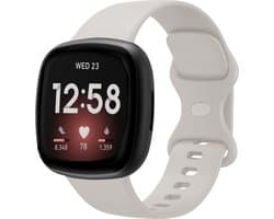 Strap-it Smartwatch bandje - siliconen horlogebandje geschikt voor Fitbit Versa 3 / Fitbit Versa 4 / Fitbit Sense / Fitbit Sense 2 - lichtbeige - Maat: Maat S