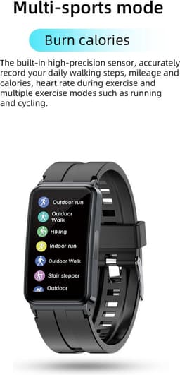 DrPhone GlucoSense Plus - Smartwatch PPG + ECG Hartslagmeter - Glucosemeter - Gezondheidsband Fitness Tracker - Roze — thumbnail 5