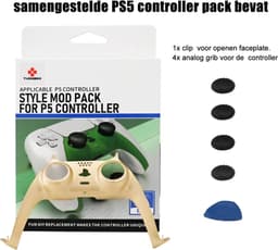 TURQERO Playstation 5 controller faceplate - PS5 Controller behuizing - PS5 accessoires - Goud - Geschikt voor playstation 5 controller- Inclusief Thumb Grips — thumbnail 4