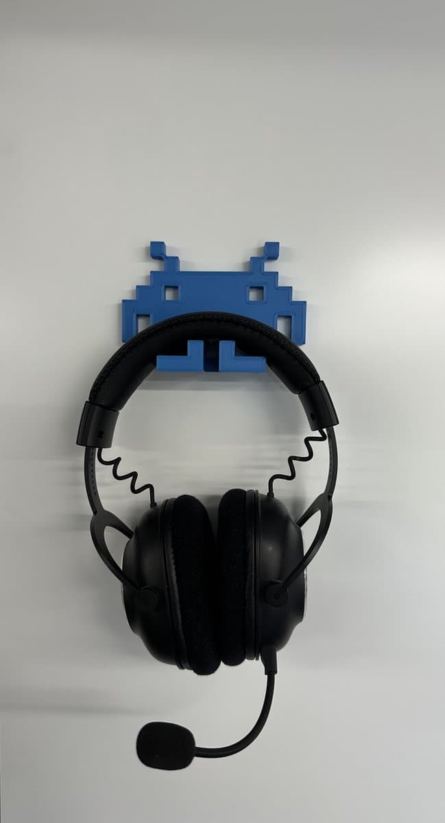 Space Invaders Hoofdtelefoonhouder - muurbevestiging - wandbevestiging - Blauw — afbeelding 1