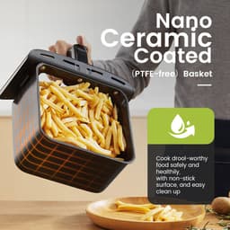 Kyvol Epichef AF60 Airfryer - Luchtfriteuse - Handig kijkvenster - Grote capaciteit van 6QT voor een hele kip - Keramisch gecoate mand - 360° snelle warmtecirculatie - 60+ recepten inbegrepen — thumbnail 5