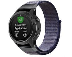 Strap-it Nylon 26mm Quickfit smartwatch bandje - geschikt voor Garmin Fenix 5x (Plus) / 6x (Pro) / 7x / 8 - 51mm / Enduro/ Fenix 3 (HR) - blauw