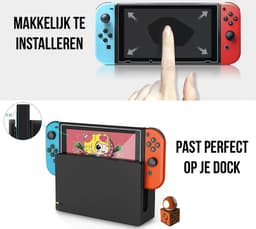 Podec - 3x Screenprotector geschikt voor Nintendo Switch - Tempered Glass Screen Cover — thumbnail 2