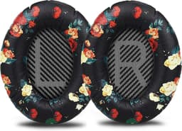 Set Oorkussens geschikt voor Bose QuietComfort 35 ii / 35 / 25 / 15 / 2 / Soundtrue - Soundlink Around-Ear AE2 / AE2W / AE2I - Oorkussens voor koptelefoon - Ear pads headphones zwart met bloemen — thumbnail 2