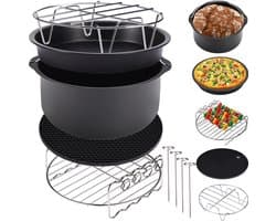 Monzana Heteluchtfriteuse Accessoires - Set 9-delig Metaal – Zwart