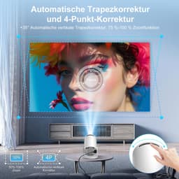 Mini Beamer 4K Ondersteuning – Smart Projector Android 14 – WiFi 6 & Bluetooth 5.4 – 270° Draaibaar – 200 Inch — thumbnail 2