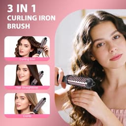 Verwarmingsborstel, 38 mm Thermal Brush 3-in-1, LCD 100-210 °C, gladmaken, zachte krullen, volume, anti-kroes, ionen-design, 5 temperatuurinstellingen, snel opwarmen (stijl 2) — thumbnail 2