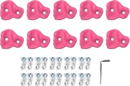 10 STKS Ergonomische PE-klimgrepen met Professionele Schroeven en Moersleutel voor Binnen-buitenmuur, Kinderen en Volwassenen (Roze) — thumbnail 5