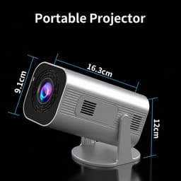 VHV - Beamer - Mini Beamer - Smart 1080P Full HD Projector - FULL HD (4K-Ondersteuning) - 200 ANSI - WiFi & Bluetooth - Ingebouwde Speakers - Draagbare Beamer Thuisbioscoop - Voor iOS en Android - Autofocus — thumbnail 4