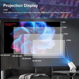 VHV - Beamer - Smart 1080P Full HD Projector - Mini Beamer - FULL HD (4K-Ondersteuning) - 3000 lumen - WiFi & Bluetooth - Ingebouwde Speakers - Draagbare Beamer Thuisbioscoop - Voor iOS en Android — thumbnail 3