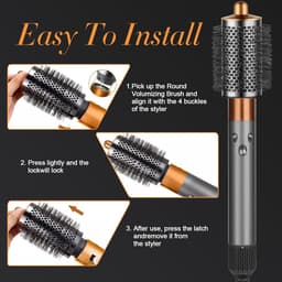 grote, ronde volumeborstel voor Dson Airwrap HS01/HS05 opzetstukken, volumeopzetborstel voor slap, plat haar (goud) — thumbnail 5