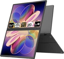 Logicom Nomad DUO - Portable Monitor - Full HD - 15,6" x 2 - IPS scherm - Vouwbaar scherm - Draagbare monitor - USB-C & Mini HDMI - Kickstand - zwart — thumbnail 1