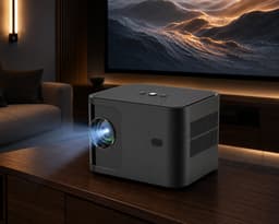 Fameilleur Beamer Prime – 6600 Lumen – 1080P Full HD Wifi Projector met Krachtige Ingebouwde Speaker – Streamen vanaf Telefoon – Mini Beamer voor Thuisbioscoop, Films, Series, Gaming en Presentaties – Geschikt voor iOS en Android – Zwart — thumbnail 4