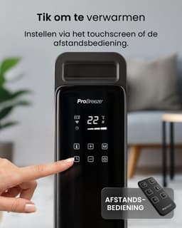 Slimme Oliegevulde Radiator 2500W met Wifi en App – Elektrische Kachel met 24-Uurs Timer, 3 Warmtestanden, Instelbare Thermostaat en Afstandsbediening – Zwart — thumbnail 3