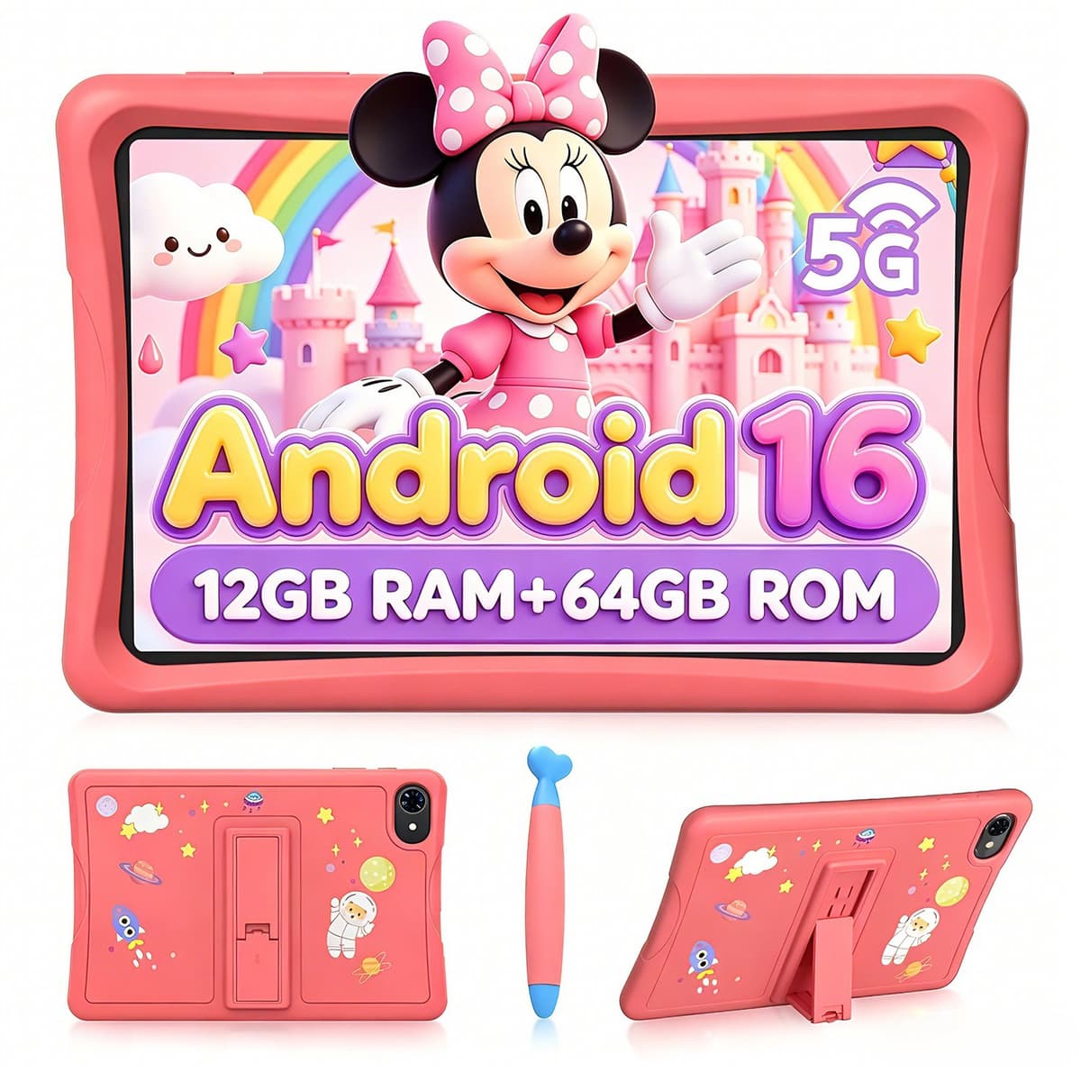 ExcitPower K10 - Tablet - 12GB RAM - 64GB ROM - 10.1 Inch - 5000mAh - Roze — afbeelding 1