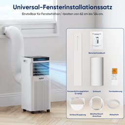Mobiele airconditioner 7000 BTU 3-in-1 koeler met ontvochtiger stille slaapmodus timer R290 2000 W — thumbnail 4