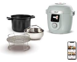 Intelligente multicooker - Hogedrukkoker - Snel maaltijden bereiden - Duizenden recepten beschikbaar - 6 liter capaciteit - Eucalyptus