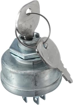 Contactslot voor grasmaaier - Sleutelstartschakelaar - Motor starten - 5-pinsaansluiting - 48.6 mm - Zilver — thumbnail 1